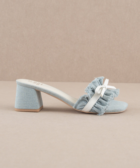 The Julissa | Denim Romantic Low Heel Sandal