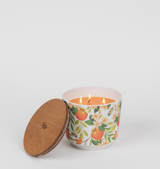 Patterned 3 Wick Candle - Orange & Honey