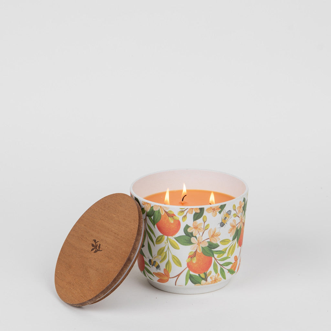 Patterned 3 Wick Candle - Orange & Honey-gallery-42224184230072