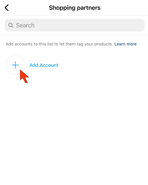 An arrow pointing to "add account."