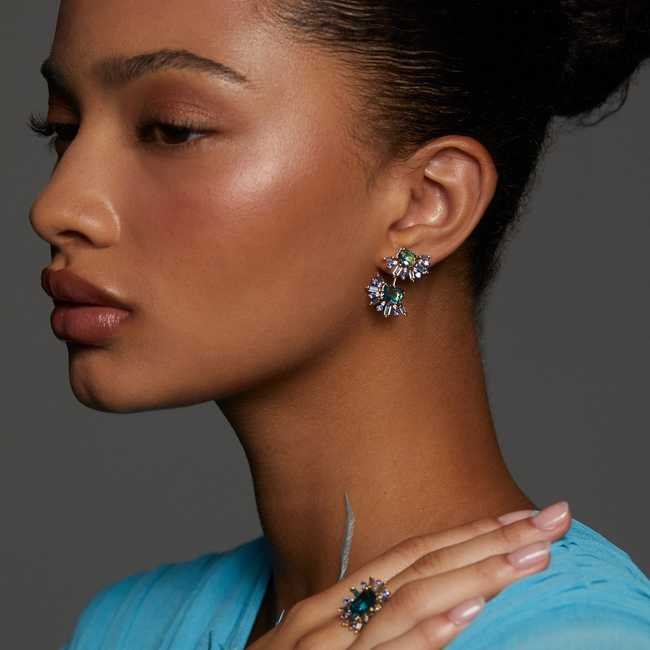 STELLAR HALO MULTI STONE JACKET EARRINGS-gallery-48514464088323