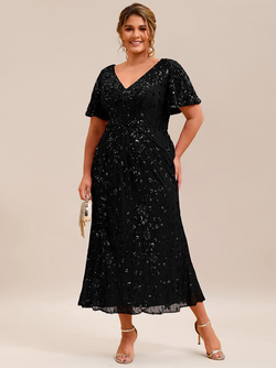 pretty PALMER|Plus Size Sequin Mermaid Formal Dress