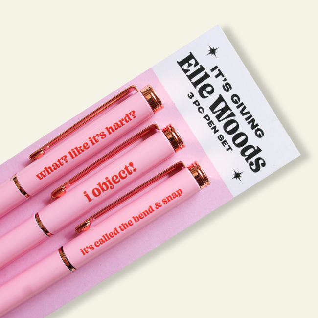 It’s Giving Elle Woods 3-Piece Pen Set-gallery-32584082063426