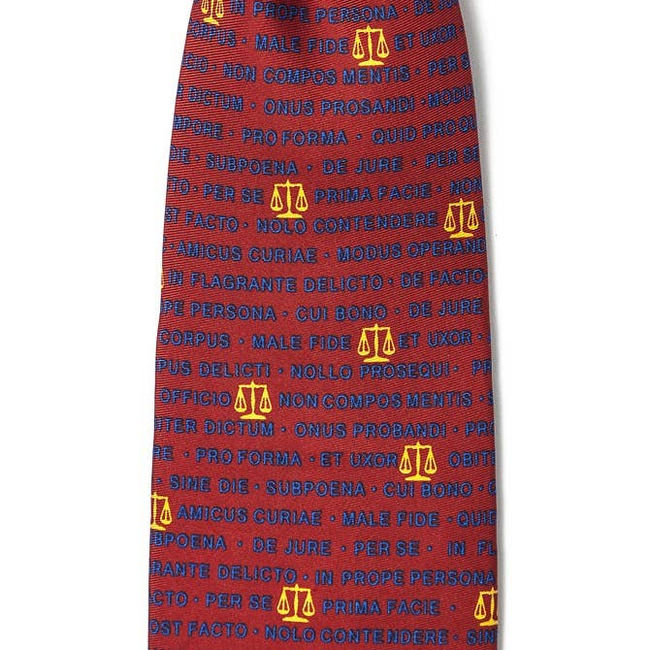 Legal Latin Tie -  Red Silk-gallery-33399610114114