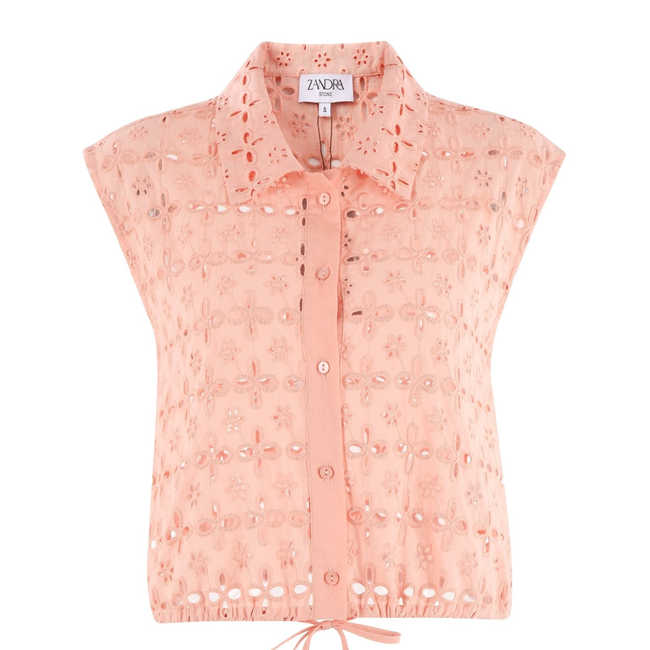 Mattie Broderie Sleeveless Drawstring Shirt-gallery-56409089474877