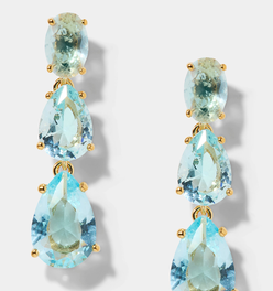 NATURAL BEAUTY AQUA SHORT DROP EARRING