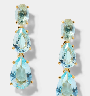 NATURAL BEAUTY AQUA SHORT DROP EARRING