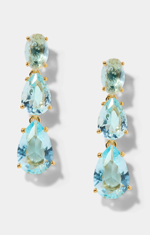 NATURAL BEAUTY AQUA SHORT DROP EARRING