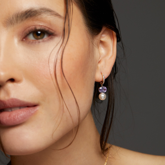 NATURAL BEAUTY LAVENDER DROP EARRING-gallery-46884320018691