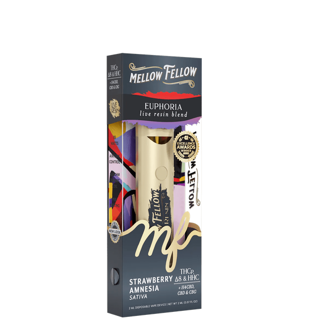 Euphoria Blend 2ml Live Resin Disposable Vape - Strawberry Amnesia (Sativa)-gallery-37327750332622