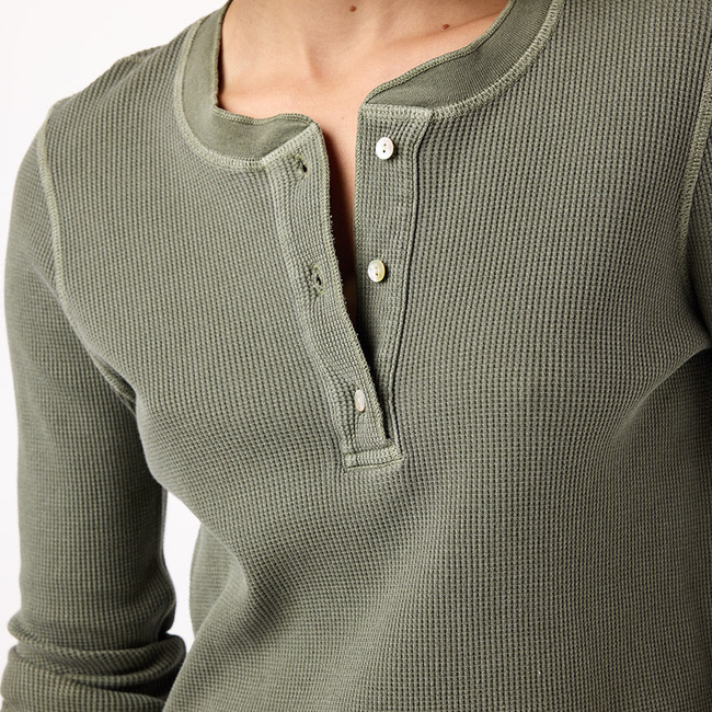 Thermal Henley Tee <br> Tea Leaf-gallery-32422790070338