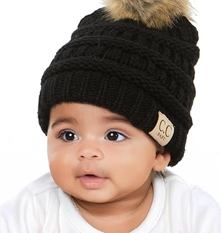 Infant Single Pom Knit Beanie (EK27)