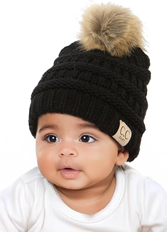 Infant Single Pom Knit Beanie (EK27)