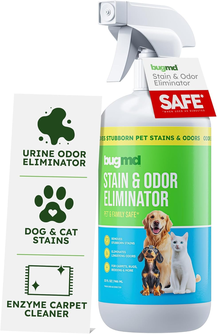 BugMD Enzyme Cleaner for Dog and Cat Urine, Pet Stain and Odor Remover for Carpet & Home