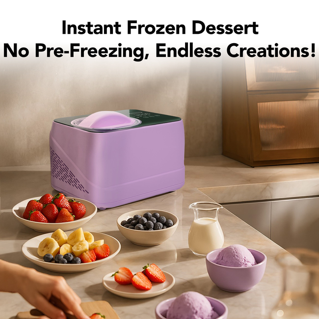 Whynter 0.8 Quart Compact Automatic Ice Cream Maker with Stainless Steel Bowl, Lilac Haze ICM-080-LH-gallery-45332519059704