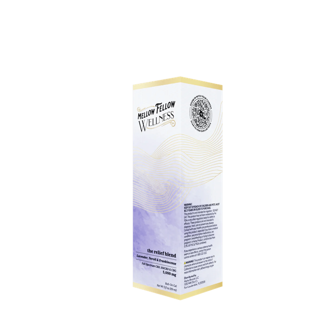 Wellness Roll On Gel - The Relief Blend - Lavender, Neroli + Frankincense - 5000mg-gallery-37327676768462