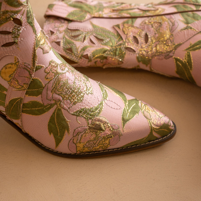 The Sorrel | Rose Garden Floral Western Bootie-gallery-42229788541105