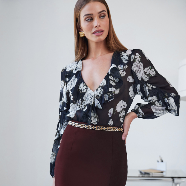 Margery Crepe Skirt-gallery-44809649422586
