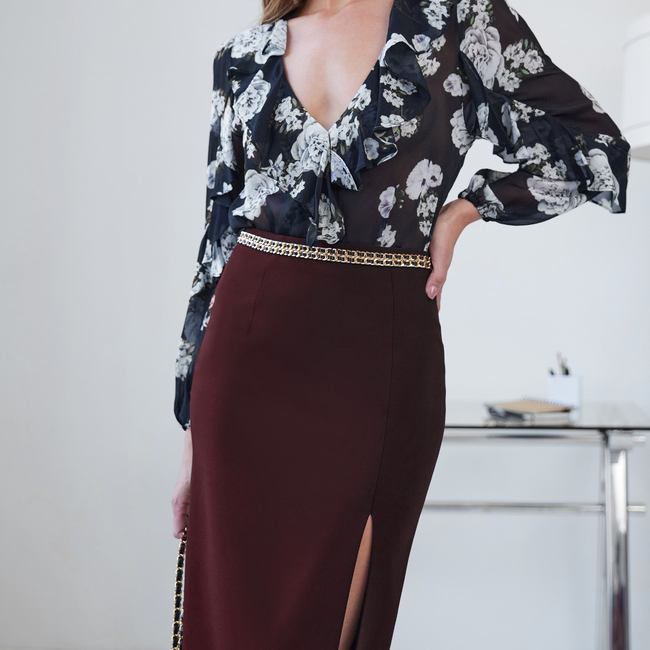 Margery Crepe Skirt-gallery-44809649422586