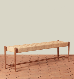 Ingrid Basketweave Bench