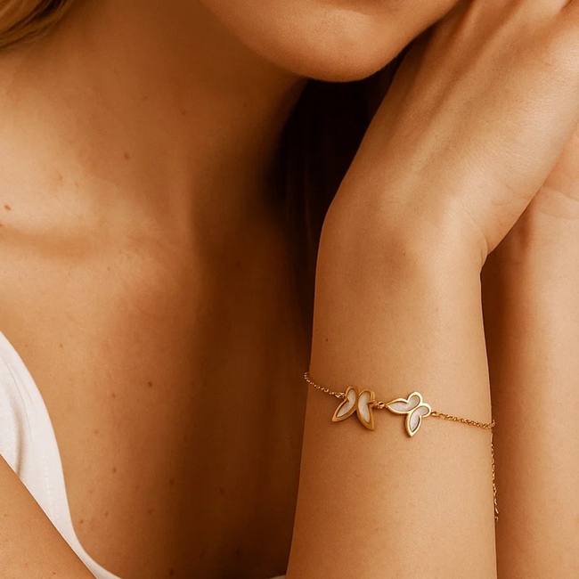 Butterfly Bracelet with Sea Shell Inlay Bracelet-gallery-31572606287930