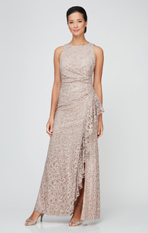 Petite Elaine Sleeveless Lace Gown