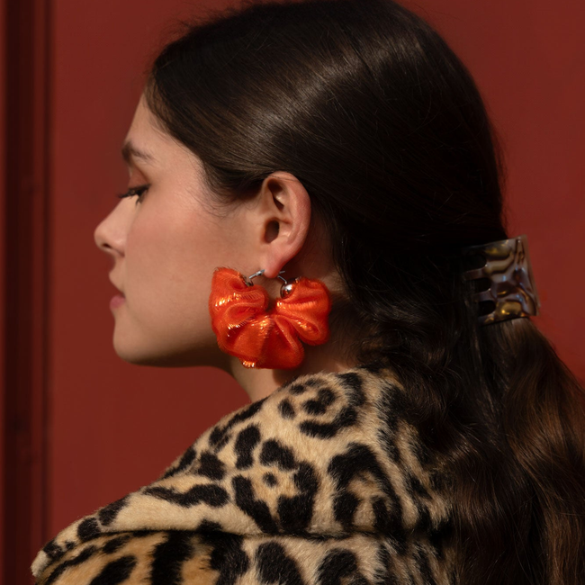 Scrunchie Earrings in Clementine-gallery-42137878200558