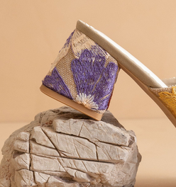 The Emerald | Floral Double Bow Peep Hole Sandal