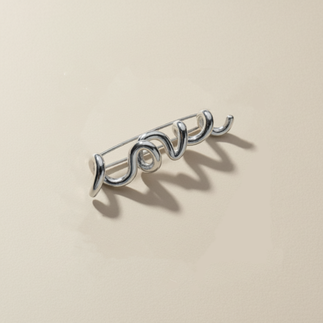 Love Brooch - Sterling Silver-gallery-38086960054448