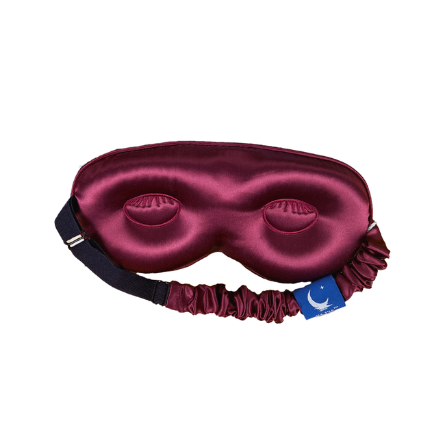 Sia Silk® Sleep Mask with extra deep eye cups for long lashes - Merlot-gallery-42006107095297