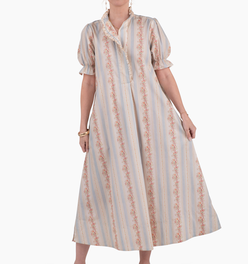 Weekender Mini Ruffle Caftan - Georgette Stripe