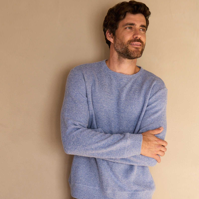 Butch Cashmist Crewneck - Blue Heather-gallery-44122823262466