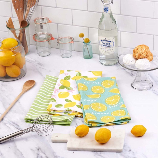 Limone Cotton Kitchen Towels (Set of 3)-gallery-32767365120087