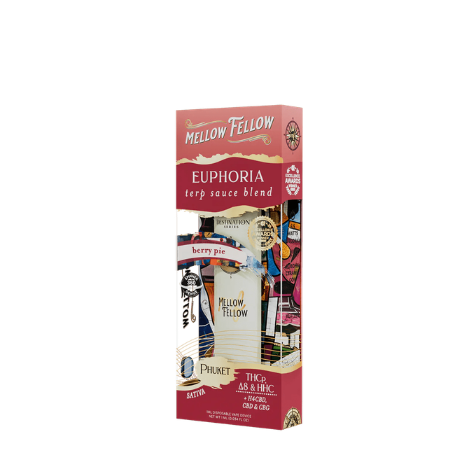 Euphoria Blend - Terp Sauce 1ml Disposable Spinner Vape - Berry Pie (Sativa)-gallery-37327599796430