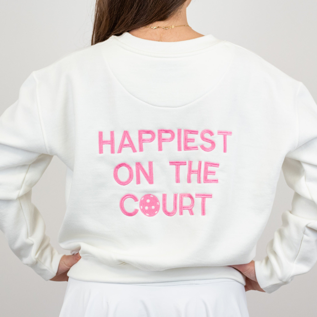 Happiest on the Court™ pickleball sweatshirt-gallery-34904238325920