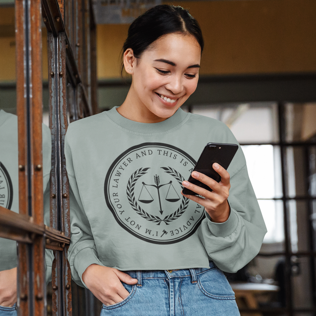 Not Your Lawyer and Not Legal Advice Cropped Crewneck-gallery-32679808139330
