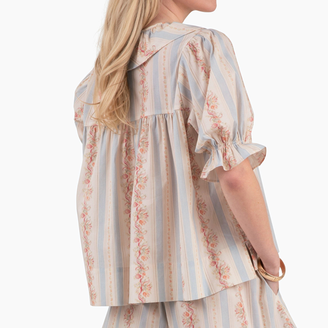 Pretty in Peace Top - Georgette Stripe-gallery-52321728233760