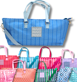 MAHJONG TOTE BAG  |  Wide with Zipper Closure