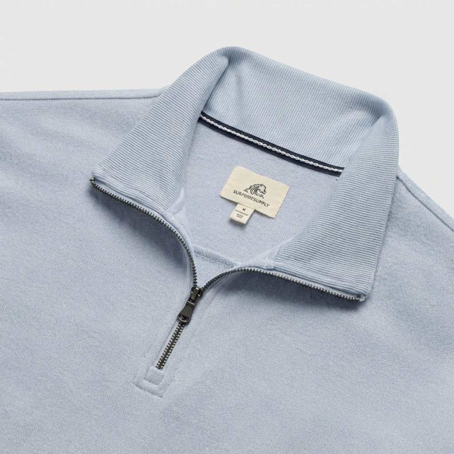 Bobby Cashmist Fleece Quarter Zip - Light Blue Heather-gallery-45326202863874