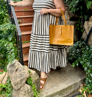 CUSTOM BRANDED | Large Leather Handbag | Brown Leather