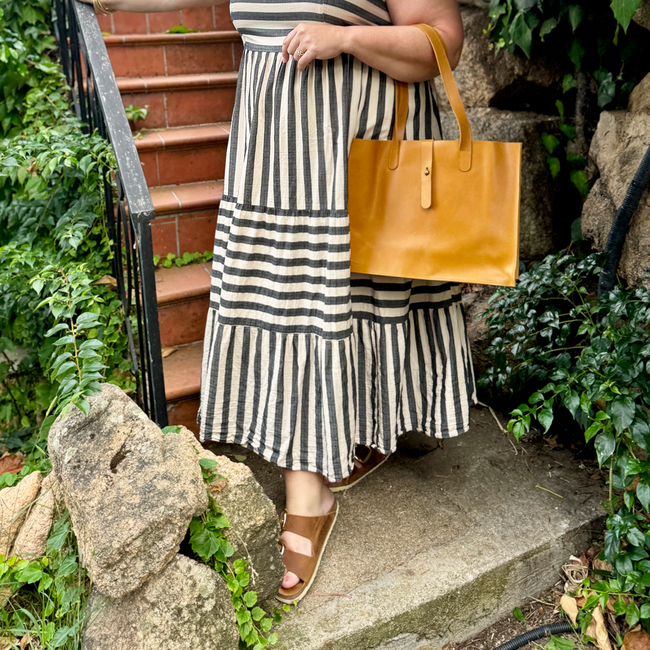 CUSTOM BRANDED | Large Leather Handbag | Brown Leather-gallery-33214365761602