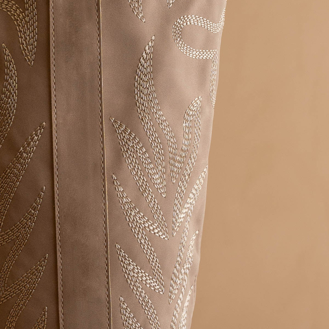 The Samara | Cedar Wood Tan Embroidered Tall Cowboy Boot-gallery-41244985589937