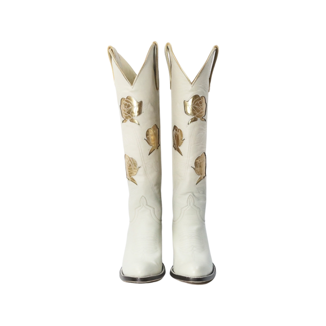 San Antonio Rose Cream + Gold Women's Cowboy Boot-gallery-35218460508341