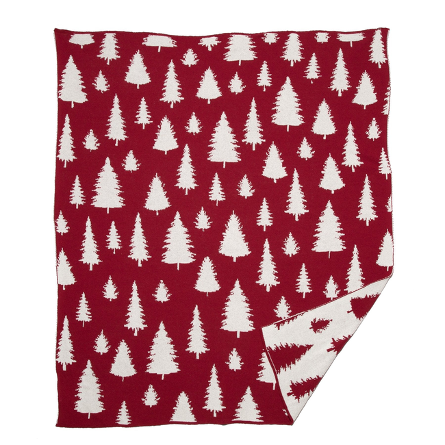 Fir Trees Reversible Throw Blanket-gallery-46682906132771