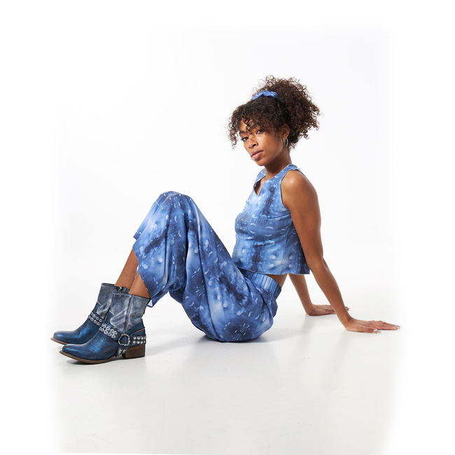 Babs Lightweight Wide Leg Pants - Blue Cloud Print-gallery-45252460151080