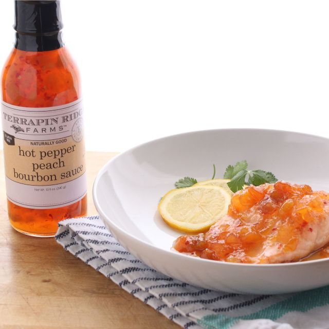 Hot Pepper Peach Bourbon Sauce - Quart-gallery-59850694885742
