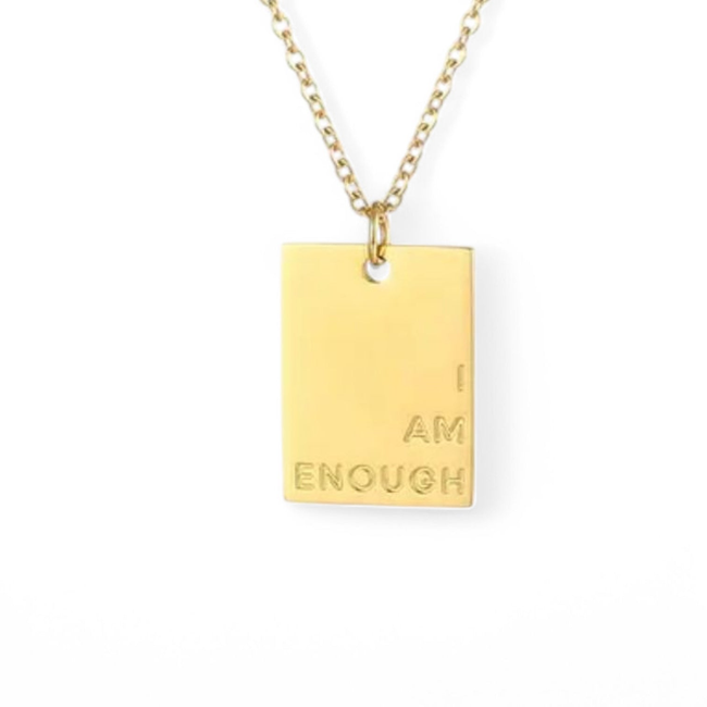 I AM ENOUGH Gold Necklace-gallery-43553979400442