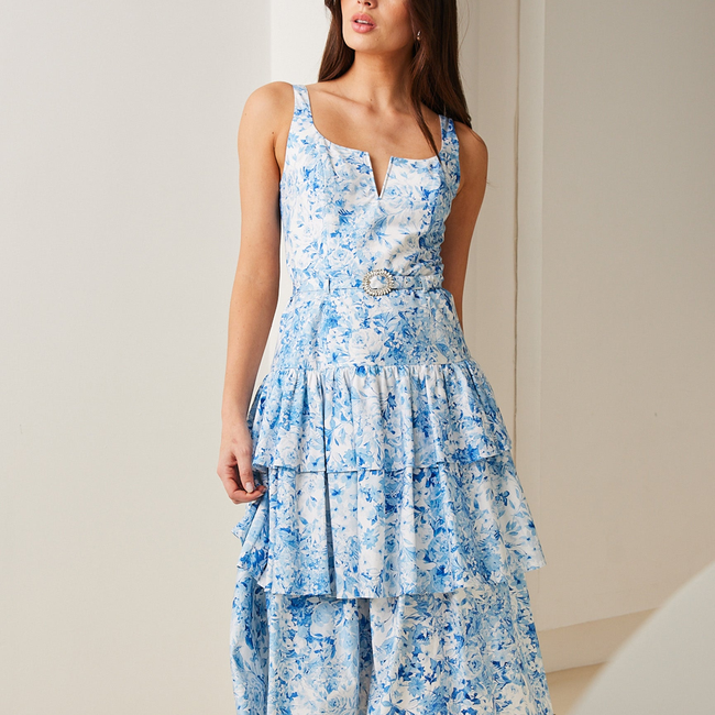 Celeste Floral Poplin Dress-gallery-43287338647802
