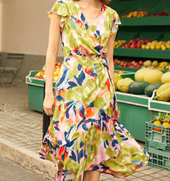 The Brushstroke Breeze Wrap Dress