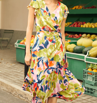 The Brushstroke Breeze Wrap Dress